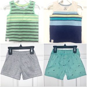 Carters 18M Summer Lot Blue/Green tank tops/shorts